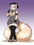  anthro breasts clothed clothing eyewear female glasses kittydee looking_at_viewer mammal mink mustelid overweight small_breasts smile solo standing thick_thighs wide_hips 