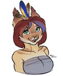  anthro bandage felicia_cat female fur hair lagomorph looking_at_viewer mammal open_mouth rabbit sketch smile solo 