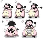  &lt;3 belly big_belly black_nose bovine breast_milking cattle comic cute digital_media_(artwork) english_text female feral hooves horn invalid_tag lactating mammal milk nintendo pok&eacute;mon simple_background smile solo teats text tongue tongue_out udders video_games vore waffurukitsune white_background 