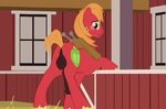  animal_genitalia animal_penis animated balls barn big_macintosh_(mlp) blush cutie_mark earth_pony equine equine_penis feral friendship_is_magic fur horse mammal my_little_pony penis pony presenting_hindqaurters red_fur sidekick twitching_ear 