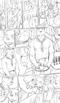  anthro barista canine comic japanese_text male mammal monochrome penis royalsobatya text translation_request 