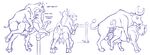  anus balls bovine butt carrisa cattle dialogue female fence feral hooves horn horny_(disambiguation) lord_magicpants male mammal penetration penis sex simple_background sketch teats transformation udders white_background 