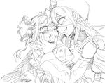  bullying calamity_mary edoya_pochi eye_contact greyscale hand_on_another's_face looking_at_another mahou_shoujo_ikusei_keikaku mahou_shoujo_ikusei_keikaku_unmarked monochrome multiple_girls official_art ruler_(mahoiku) sketch 