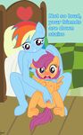  age_difference anthro blush breasts collar cub duo english_text equine feathered_wings feathers female female/female fingering flat_chested friendship_is_magic grinch_(artist) hair hi_res mammal multicolored_hair my_little_pony nipples penetration pussy pussy_juice rainbow_dash_(mlp) scootaloo_(mlp) text vaginal vaginal_penetration wing_boner wings young 