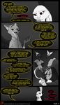  2017 ace_vulpond anthro canine clothed clothing comic dialogue disney duo english_text fan_character female fox genny_thumper lagomorph male mammal rabbit red_eyes restricted_palette robertfiddler sofa text yellow_eyes zootopia 