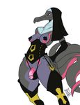  2017 animated anthro breasts clothed clothing dickgirl erection flaccid humanoid_penis intersex nintendo nipple_tape nun pasties penis pok&eacute;mon salazzle simple_background solo tape video_games white_background zwitterkitsune 