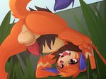  anthro anus balls bent_over brown_eyes claws cub feet fur gnar_(lol) grass league_of_legends male open_mouth orange_fur penis presenting roy_arashi teeth tongue tusks video_games warden006 yordle young 