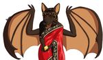  anthro bourbon._(artist) canine clothed clothing egyptian female hair hybrid mammal smile solo standing wings 