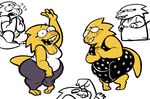  alphys anthro breasts cleavage clothed clothing dress eyewear female flying_sweatdrops glasses mangneto multiple_images open_mouth overweight overweight_female scalie smile solo sweat sweatdrop undertale video_games 