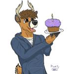  cake celebrate cervine deer deerty deerty_(character) food mammal smile sweather 