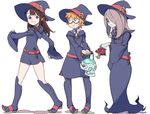  bad_id bad_pixiv_id belt blue_eyes boots brown_hair dress freckles full_body glasses hair_over_one_eye hat kagari_atsuko knee_boots little_witch_academia long_dress long_hair looking_at_another looking_back looking_down lotte_jansson luna_nova_school_uniform multiple_girls needle_(needlebomb) orange_hair pale_skin red_eyes school_uniform short_dress short_hair sucy_manbavaran walking wide_sleeves witch witch_hat 
