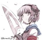  mahou_shoujo_ikusei_keikaku naginata pink_hair polearm short_hair sister_nanashi snow_white_(mahoiku) solo weapon 
