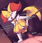 2024 anthro big_breasts black_body bra braixen breasts clothed clothing duo english_text female female_on_human fur generation_6_pokemon genitals hi_res human human_on_anthro impregnation_request interspecies male male/female male_on_anthro mammal multicolored_body multicolored_fur nintendo orange_body orange_fur penetration penis pokemon pokemon_(species) pussy rabbitbrush sex text underwear vaginal vaginal_penetration white_body white_fur yellow_body yellow_fur