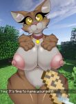  anthro areola big_areola big_breasts breasts brown_body brown_eyes brown_fur cat_(minecraft) clitoris collar collar_only collar_tag dialogue digital_drawing_(artwork) digital_media_(artwork) domestic_cat elzorrogomita english_text eyelashes felid feline felis female forest forest_background fur genitals hand_on_breast hand_on_own_breast heart_eyes heart_symbol hi_res mammal microsoft minecraft minecraft_background mojang name_tag nature nature_background navel nipple_dip nipples nude offscreen_character pink_areola pink_nipples pink_nose plant pussy red_collar screencap screencap_background solo striped_body striped_fur stripes tabby_cat_(minecraft) text thick_eyelashes thick_thighs tree white_body white_fur wide_hips xbox_game_studios yellow_sclera 