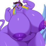  absurd_res anthro areola big_breasts breasts catty_(undertale) domestic_cat featureless_crotch felid feline felis female hi_res hidenafox huge_breasts hyper hyper_breasts mammal nipples overweight overweight_female pupils purple_body solo thick_thighs undertale_(series) yellow_sclera 