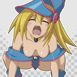  blonde_hair blush dark_magician_girl duel_monster long_hair nude saliva yu-gi-oh! yuu-gi-ou_duel_monsters 