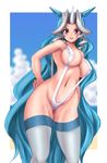  artist_request blush breasts cleavage cloyster karen kihaiu personification pokemon sling_bikini smile swimsuit 
