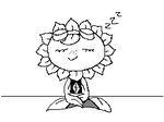  animated black_and_white clothing english_text eyelashes eyes_closed eyewear falling_over female flora_fauna flower freckles goggles krackdown9 lenny_face low_res monochrome open_mouth plant plants_vs_zombies pussy shirt sleeping smile solar_flare_(plants_vs_zombies) sunflower text 