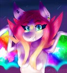  amethystdust anthro bat_pony breasts fan_character featureless_breasts female hair looking_at_viewer nude smile solo wings 