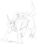  anthro canine clothing female fox growing lena lying mammal mokusei on_back panting riding semi_feral shirt shorts size_difference sketch t-shirt 