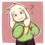  ? abstract_background asriel_dreemurr azenzeph boss_monster caprine child fangs fur goat long_ears mammal red_eyes solo stripes undertale video_games white_fur young 