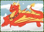  christmas claws crest digital_media_(artwork) dragon feral holidays lying male nanoo red_scales scales scalie silly simple_background wings yolfrin 