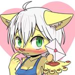  artist_request blue cat furry green_eyes mail short_hair valentine_day white_hair 