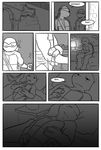  bed brick comic katana lamp leonardo_(tmnt) male melee_weapon ninja raphael_(tmnt) reptile scalie sneefee sword teenage_mutant_ninja_turtles turtle weapon 