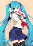  hatsune_miku seifuku thighhighs valentine vocaloid wacchi 