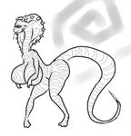  anthro big_breasts breasts eyelashes featureless_breasts forked_tongue huge_breasts low_res primal_rage scalie smile snugundies solo spikes tongue vertigo_(primal_rage) 