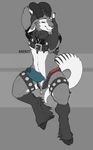  2017 anthro balls biped black_fur black_hooves black_horn black_stripes black_tail blue_penis caprine clothed clothing cloven_hooves demon digital_media_(artwork) erection eyebrows feathering front_view full-length_portrait fur goat grey_background grey_fur half-closed_eyes hand_behind_head harness hi_res hooves horn humanoid_penis legband long_tail looking_at_viewer male mammal morca multicolored_fur multicolored_horn multicolored_tail orange_eyes penis pinup poking_out portrait pose simple_background smile solo striped_tail stripes thick_tail two_tone_horn two_tone_tail uncut underwear white_balls white_fur white_horn white_tail 