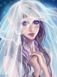  2016 blue_eyes bracelet brown_hair company_captain_yorshka dark_souls_iii hands_together jewelry long_hair looking_at_viewer natasha_(enijoi) parted_lips pointy_ears solo souls_(from_software) tiara upper_body veil watermark 