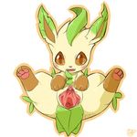 artist_request brown_eyes furry leafeon open_mouth pokemon pussy uncensored 