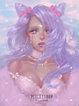  absurdres artist_name bishoujo_senshi_sailor_moon blue_eyes bra choker crying double_bun earrings heart heart-shaped_pupils highres jewelry long_hair looking_at_viewer luna_(sailor_moon) moon parted_lips personification purple_hair rena_illusion ribbon solo star symbol-shaped_pupils underwear 