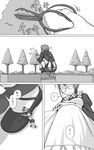  1girl comic giantess glasses greyscale highres maid miniboy monochrome terada_ochiko translated 