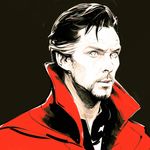  beard benedict_cumberbatch black_hair doctor_strange facial_hair ilya_kuvshinov looking_at_viewer male_focus marvel simple_background sketch solo upper_body white_eyes 