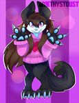  amethystdust anthro canine claws girly hair long_hair looking_at_viewer male mammal saliva solo tongue tongue_out 