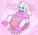  asriel_dreemurr blush caprine clothed clothing crossdressing diaper dress goat hypnosis ludis-luteo male mammal messy_diaper mind_control pacifier solo undertale video_games 
