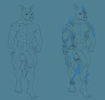  2017 abs android anthro balls barcode biceps big_penis damage fire horn ink invalid_tag libra-11 machine male mammal markings model_sheet monochrome muscular muscular_male nude pecs penis rhinoceros robot robotic_reveal sketch smile solo tattoo 
