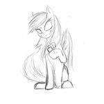  equine fan_character feathered_wings feathers feral hair hooves mammal my_little_pony pegasus rublegun simple_background sitting solo white_background wings 