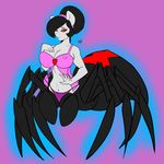  &lt;3 2016 anthro arachnid arthropod black_hair black_widow breasts burningsnowflakeproductions charlotte_silk_(oc) cleavage clothed clothing drider equine fangs female hair hi_res horse hybrid lingerie mammal my_little_pony nipple_bulge panties pony red_eyes solo spider traditional_media_(artwork) underwear 