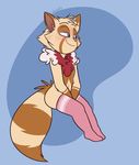  anthro blue_eyes blush brown_fur chest_tuft clothing flat_colors fur happy league_of_legends legwear male mostly_nude navel simple_background smile socks teemo_(lol) tuft veigar-chan video_games yordle 