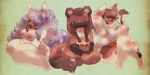  artist_reqeust brown_hair cat chocolate dog furry heart_chocolate purple_hair raccoon 