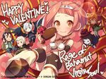  asymmetrical_hair azazel_(shingeki_no_bahamut) bangs blunt_bangs bracelet breasts character_doll charioce_xvii chibi chocolate chocolate_heart cleavage favaro_leone hair_ornament hairband heart jewelry kaisar_lidfald medium_breasts nina_dragnot official_art orange_eyes patterned_background pink_hair ribbon rita_(shingeki_no_bahamut:_genesis) shingeki_no_bahamut shingeki_no_bahamut:_genesis shingeki_no_bahamut:_virgin_soul short_hair smile stuffed_toy thighhighs valentine 