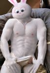  abs bulge clothed clothing jewelry lagomorph male mammal muscular necklace nipples pecs rabbit snowball_(secret_life_of_pets) solo tealmarket_(artist) the_secret_life_of_pets topless underwear 