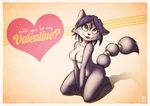  anthro blue_eyes breasts canine cute female fox fox-pop holidays krystal looking_at_viewer mammal nintendo nipple_show pinup pose poster star_fox valentine&#039;s_day video_games 