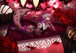  absurd_res bow butt candy cat chocolate clothing collar ear_piercing feline fireflufferz flower food girly hair hi_res lace leopard lingerie long_hair looking_at_viewer male mammal paws piercing plant reyathae rose smile snow_leopard solo 
