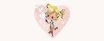  bad_id bad_twitter_id blonde_hair bodysuit brown_legwear bubble_blowing chibi full_body hair_tie heart high_ponytail mechanical_halo mechanical_wings mercy_(overwatch) o3o overwatch pantyhose pelvic_curtain simple_background solid_circle_eyes solo sparkle spread_wings star tinysnails valentine white_background wings yellow_wings 