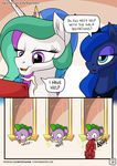  blue_eyes blue_hair comic dragon english_text equine eyelashes friendship_is_magic hair horn male mammal multicolored_hair my_little_pony mysticalpha princess_celestia_(mlp) princess_luna_(mlp) smile spike_(mlp) text unicorn 