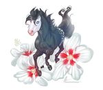  ambiguous_gender aomori equine feral flower hair hooves horse mammal plant simple_background solo 